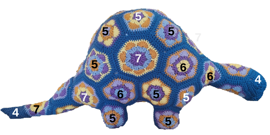 The pattern for a 6 sided african flower motif